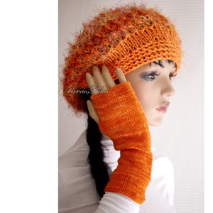 BORBÁLA / mătase mandarin - pălărie ciupercă tricotată manual - îmbrăcăminte și modă - eșarfe, pălării, fularuri - căciulă - Artynos.ro