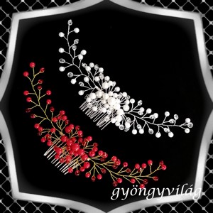 Bijuterii,ornamente pentru par,catarame pentru par:nunta,mireasa,ornament casual pentru par ES-H-FÉ20ae alb-rosu 2pcs  - Artynos.ro