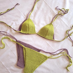 Costum de baie din bumbac elastic, Îmbrăcăminte și modă, Haine damă, Top de damă, bralette, Croșetat, ARTYNOS