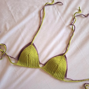 Costum de baie din bumbac elastic - îmbrăcăminte și modă - haine damă - top de damă, bralette - Artynos.ro
