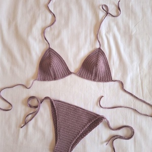 Costum de baie din bumbac elastic - îmbrăcăminte și modă - haine damă - top de damă, bralette - Artynos.ro