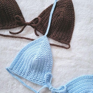Costum de baie din bumbac elastic - îmbrăcăminte și modă - haine damă - top de damă, bralette - Artynos.ro