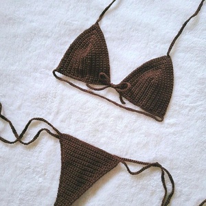 Costum de baie din bumbac elastic - îmbrăcăminte și modă - haine damă - top de damă, bralette - Artynos.ro