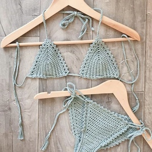 Costum de baie din bumbac elastic - îmbrăcăminte și modă - haine damă - top de damă, bralette - Artynos.ro