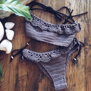 Costum de baie din bumbac elastic, Îmbrăcăminte și modă, Haine damă, Top de damă, bralette, Croșetat, ARTYNOS