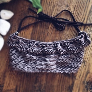 Costum de baie din bumbac elastic - îmbrăcăminte și modă - haine damă - top de damă, bralette - Artynos.ro