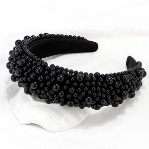 Bentita cu perle cusute manual - accesorii nuntă - ornamente de păr de nuntă - coroană de cap mireasă - Artynos.ro