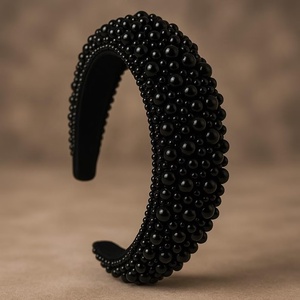 Bentita cu perle cusute manual, Accesorii nuntă, Ornamente de păr de nuntă, Coroană de cap mireasă, , ARTYNOS
