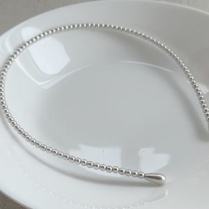 Bentita cu perle cusute manual, Accesorii nuntă, Ornamente de păr de nuntă, Coroană de cap mireasă, , ARTYNOS