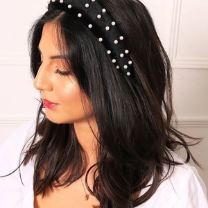 Bentita cu perle cusute manual, Accesorii nuntă, Ornamente de păr de nuntă, Coroană de cap mireasă, , ARTYNOS