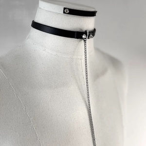 Colier tip choker cu piele naturala - bijuterii - coliere - coliere lungi - Artynos.ro