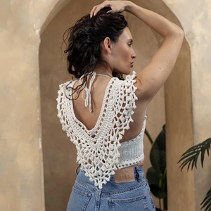 Top de vara crosetat - îmbrăcăminte și modă - haine damă - top de damă, bralette - Artynos.ro