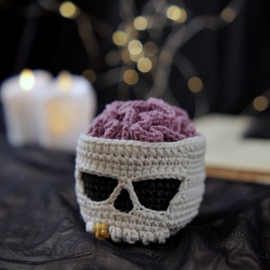 Breloc crosetat Skull, Geantă și husă, Accesorii genți, Breloc, Croșetat, ARTYNOS
