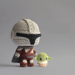 Papusa crosetata Baby Yoda Star Wars, Jucării și echipamente pentru copii, Plușuri, Păpușă croșetată, păpușă de pluș, Croșetat, ARTYNOS