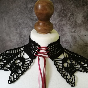 Guler dantela crosetat skull - bijuterii - coliere - guler din perle - Artynos.ro