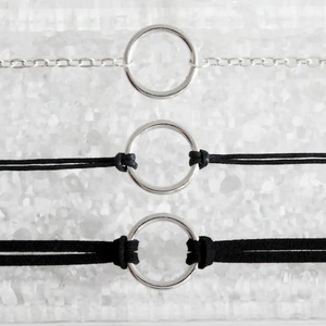 Colier tip choker din piele suede si lant - Artynos.ro