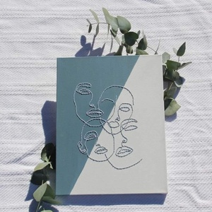 Tablou pictat si brodat manual, Arte vizuale si accesorii , Imagini cu broderii, Alte tablouri textil, Broderie, Pictura, ARTYNOS