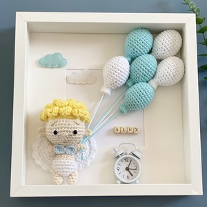 Tablou Welcome Baby pentru camera copiilor, Casa & Stil de viata, Accesorii pentru decorat casa, Decoratiuni de pereti, decoratiuni suspendate, Tablou cu licheni, Crosetat, ARTYNOS