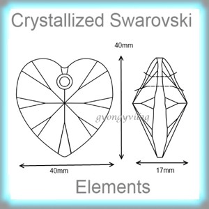Swarovski pandantiv inimă în mai multe culori 40mm GYSWM SZ40 -  - Artynos.ro
