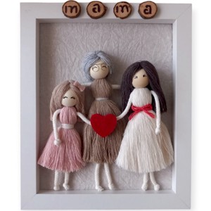 Cadou de Ziua Mamei pentru bunica - Personalizabil 3D Macrame Family Picture, , , ARTYNOS