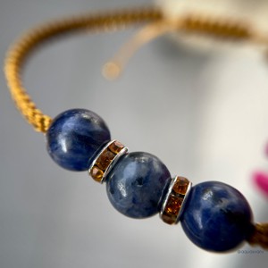 Bratara minerala macramé cu sodalita, Bijuterii, Bratari, Bratari din margele, , ARTYNOS
