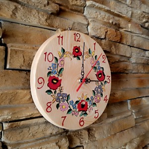 Ceas de perete din lemn cu model Kalocsa  - casă & stil de viață - decorațiuni de casă - decorațiuni de pereți - ceasuri de perete - Artynos.ro