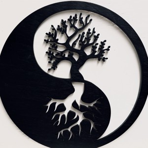 Decor de perete Jin Jang cu motivul copacului vieții - casă & stil de viață - accesorii pentru decorat casa - picturi murale - artă de perete din lemn - Artynos.ro