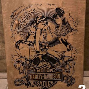 Harley Davidson decor de masa sau de perete 62x76 cm, Casa & Stil de viata, Accesorii pentru decorat casa, Picturi murale, Arta de perete din lemn, , ARTYNOS