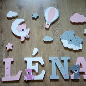 Set de litere decorative Macis cu alegere a numelui, culorii, litere pentru copii, nume, inscripție, decorare, camera copilului, pepinieră, polistiren - Artynos.ro