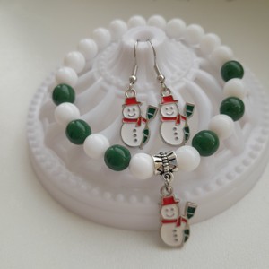 Set de bijuterii Snowman - bratara, cercei - Artynos.ro