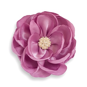 Floare roz din satin pentru par - îmbrăcăminte și modă - accesorii păr - accesorii de păr - Artynos.ro