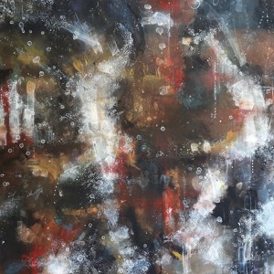 Pictură abstractă pe pânză cu gigantul spațial, de Zsolt Böszörményi Kovács -  - Artynos.ro
