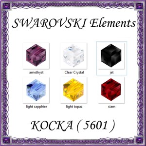 Accesorii pentru bijuterii: cuburi Swarovski de 6 mm in mai multe culori, , , ARTYNOS