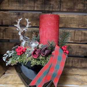 Ornament pentru masa de Advent Ren - crăciun - decorațiuni de crăciun de casă - decor pentru masă de crăciun - Artynos.ro