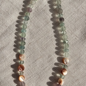 Colier for the love of sea 1, Bijuterii, Coliere, Coliere din margele, , Trochus shell vintage beads& fluorit beads, ARTYNOS