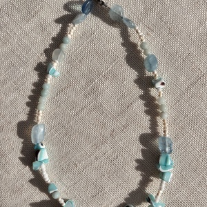 Colier For the love of sea 4, Bijuterii, Coliere, Coliere din perle, Confectionarea bijuteriilor, Perle naturale vintage, aquamarin, trochus shell turquoise, ARTYNOS