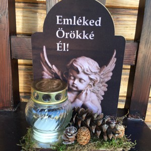 Ornament funerar - placa cu lumanare - Persoana iubita traieste pentru totdeauna 2., , , ARTYNOS