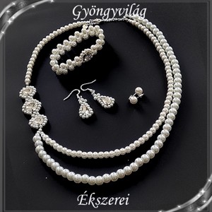 Set de bijuterii pentru nuntă, mireasă, casual, SSZE925-TEK02-1-1-1 ALB -  - Artynos.ro