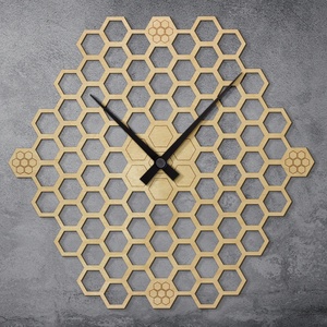Ceas de perete pentru apicultori, ceas fără număr cu fagure de miere, apicultor pentru bărbați, pentru tata, ceas silenț, Casă & Stil de viață, Accesorii pentru decorat casa, Decorațiuni de pereți, decorațiuni suspendate, Ceasuri de perete, Gravare, pirogravură, ARTYNOS