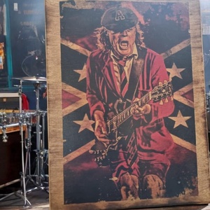 ACDC AngusYoung , Accessorii si unelte, Lemn, Rama foto, Decoupage, transfer si tehnici servetel, ARTYNOS