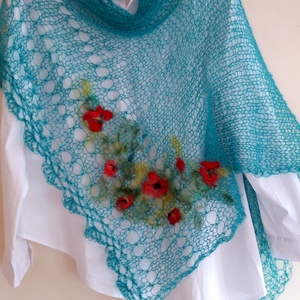 Poncho tricotat si impaslit , Imbracaminte si moda, Haine dama, Poncho, Fetruire, Realizare de dantela, ARTYNOS