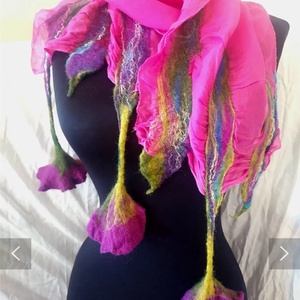 Eșarfă de mătase naturala împaslita  - îmbrăcăminte și modă - eșarfe, pălării, fularuri - șal, eșarfă de cap - Artynos.ro