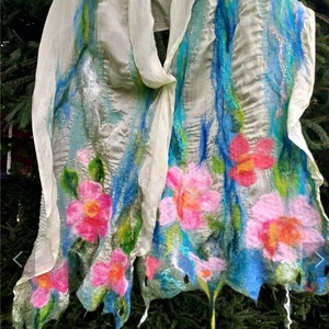 Esarfa de matase naturala impaslita , Imbracaminte si moda, Esarfe, palarii, fularuri, Sal, esarfa de cap, Fetruire, ARTYNOS