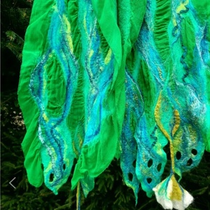 Esarfa de matase naturala impaslita , Imbracaminte si moda, Esarfe, palarii, fularuri, Sal, esarfa de cap, Fetruire, ARTYNOS