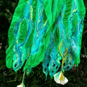 Eșarfă de mătase naturala împaslita  - îmbrăcăminte și modă - eșarfe, pălării, fularuri - șal, eșarfă de cap - Artynos.ro