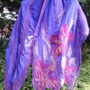 Eșarfă de mătase naturala împaslita  - îmbrăcăminte și modă - eșarfe, pălării, fularuri - șal, eșarfă de cap - Artynos.ro