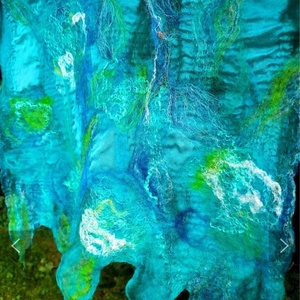 Eșarfă de mătase naturala împaslita  - îmbrăcăminte și modă - eșarfe, pălării, fularuri - șal, eșarfă de cap - Artynos.ro