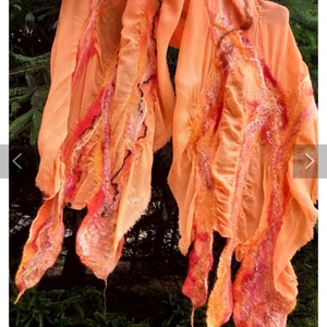 Eșarfă de mătase naturala împaslita  - îmbrăcăminte și modă - eșarfe, pălării, fularuri - șal, eșarfă de cap - Artynos.ro