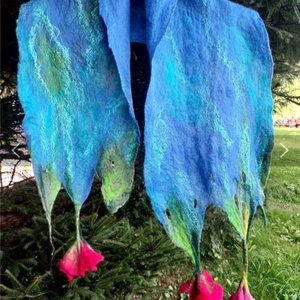 Eșarfă de mătase naturala împaslita  - îmbrăcăminte și modă - eșarfe, pălării, fularuri - șal, eșarfă de cap - Artynos.ro