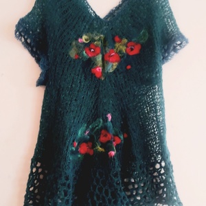 Tunica tricotata și impaslita  - îmbrăcăminte și modă - haine damă - tunică - Artynos.ro